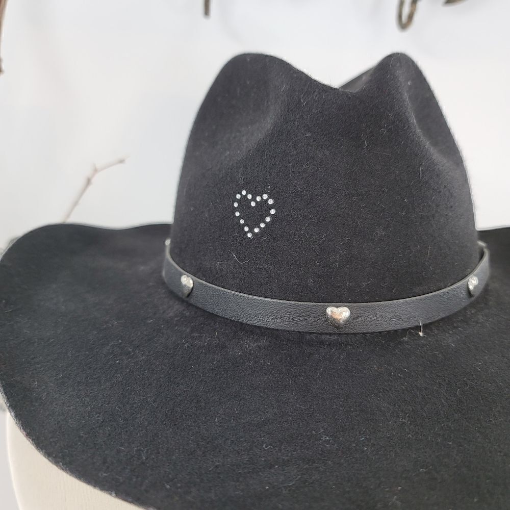 LHC brands vintage black felt rancher style western hat - Picture 9 of 10